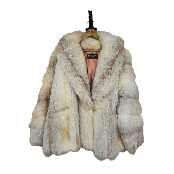 American Signature Jackets & Blazers - Vintage 80s 90s Faux Fur Jacket Womens 17 18 Cream Tan Fox Pockets Lined Mobwife